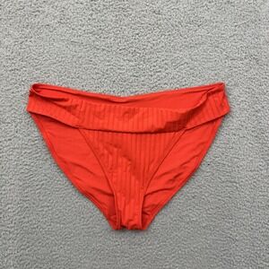 NWT Aerie Ribbed Bikini Bottom Red Orange Swim Beach Summer Vacation Women's XL